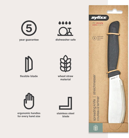 Sandwich Knife & Condiment Spreader - Sandwich Spreader for Butter, Cream Cheese, & Jellies - Ergonomic Stainless Steel Spreading - Butter Spread for Bagels & Toast - Gray 4.7"