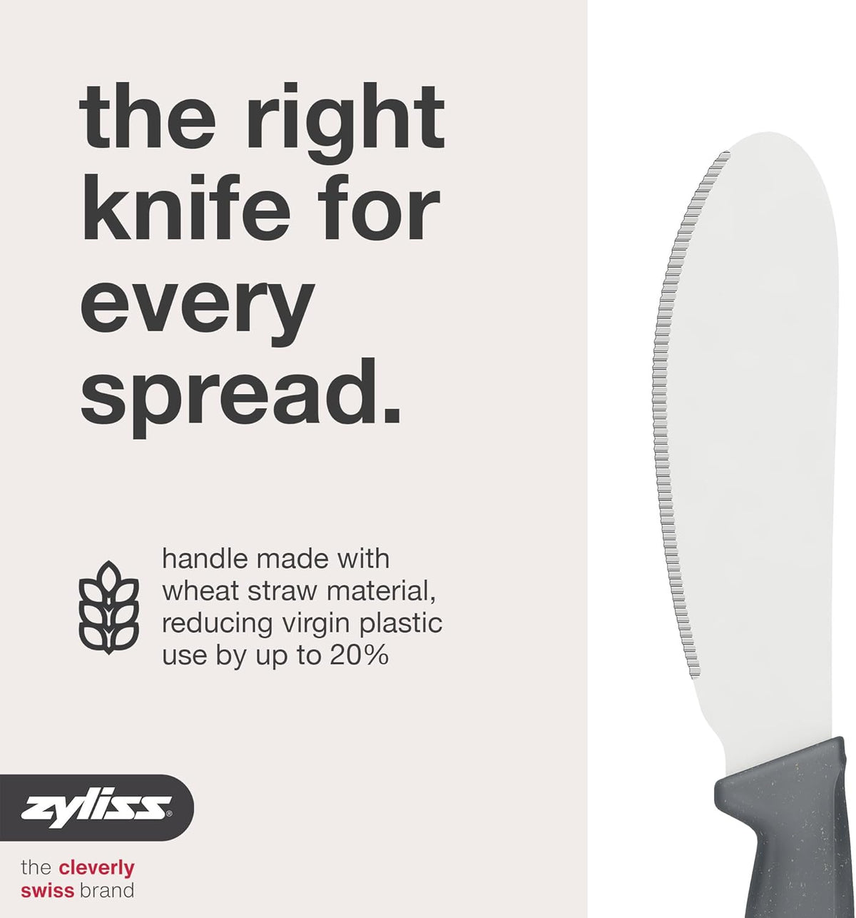 Sandwich Knife & Condiment Spreader - Sandwich Spreader for Butter, Cream Cheese, & Jellies - Ergonomic Stainless Steel Spreading - Butter Spread for Bagels & Toast - Gray 4.7"