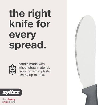 Sandwich Knife & Condiment Spreader - Sandwich Spreader for Butter, Cream Cheese, & Jellies - Ergonomic Stainless Steel Spreading - Butter Spread for Bagels & Toast - Gray 4.7"