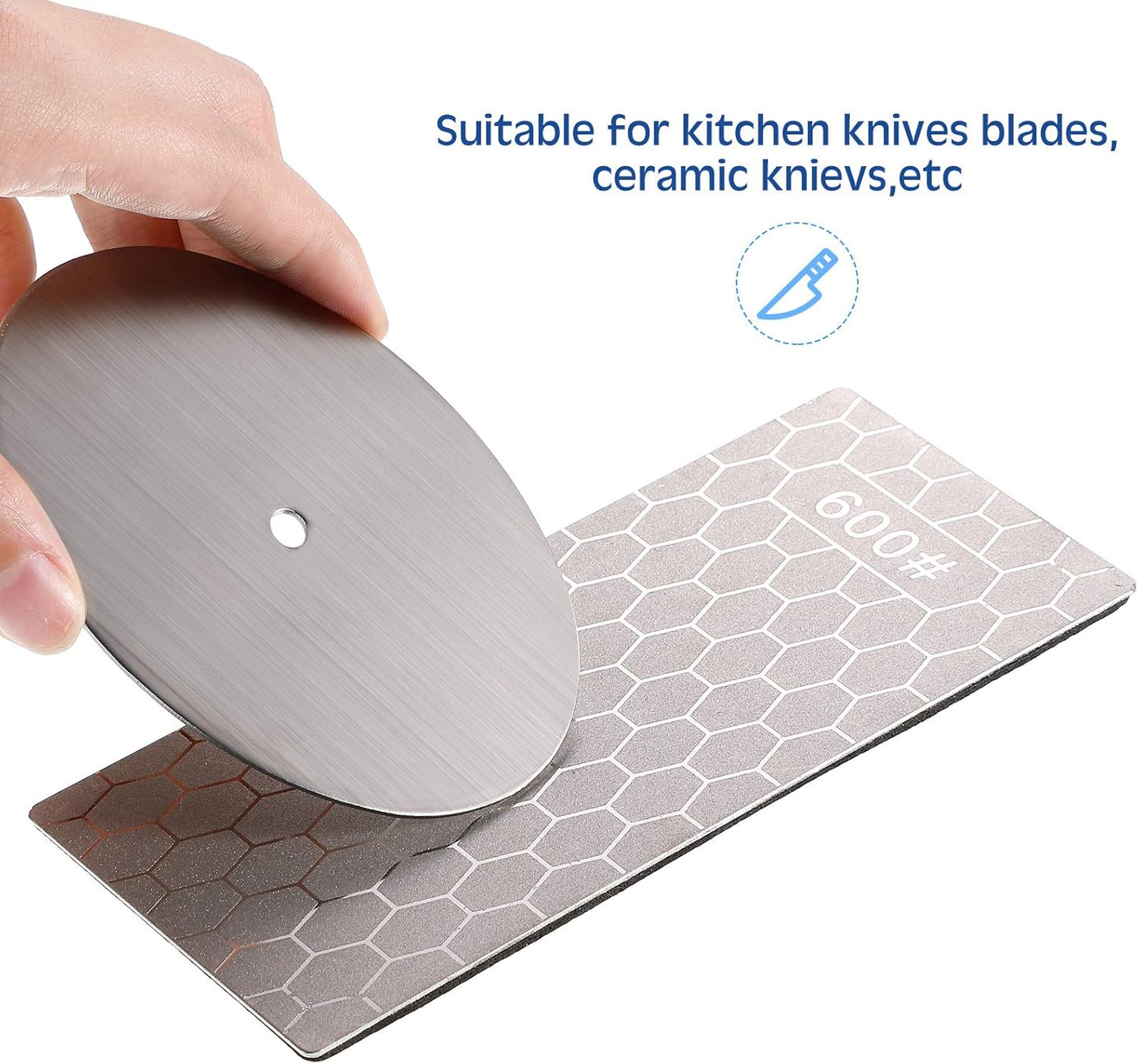 4 Pieces Diamond Sharpening Stone Grit Diamond Plate Honing Stone for Kitchen Sharpening Dull, Blunt or Tired Edges, 5.9 x 2.48 Inches(400/600/1000/1200 Grit)