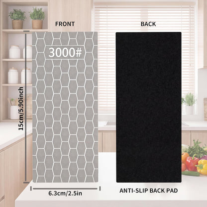 4 Pieces Diamond Sharpening Stone Grit Diamond Plate Honing Stone for Kitchen Sharpening Dull, Blunt or Tired Edges, 5.9 x 2.48 Inches(400/600/1000/1200 Grit)