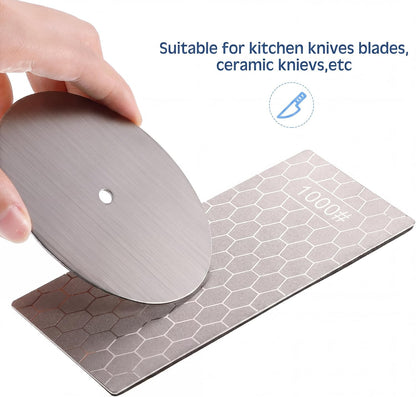 4 Pieces Diamond Sharpening Stone Grit Diamond Plate Honing Stone for Kitchen Sharpening Dull, Blunt or Tired Edges, 5.9 x 2.48 Inches(400/600/1000/1200 Grit)