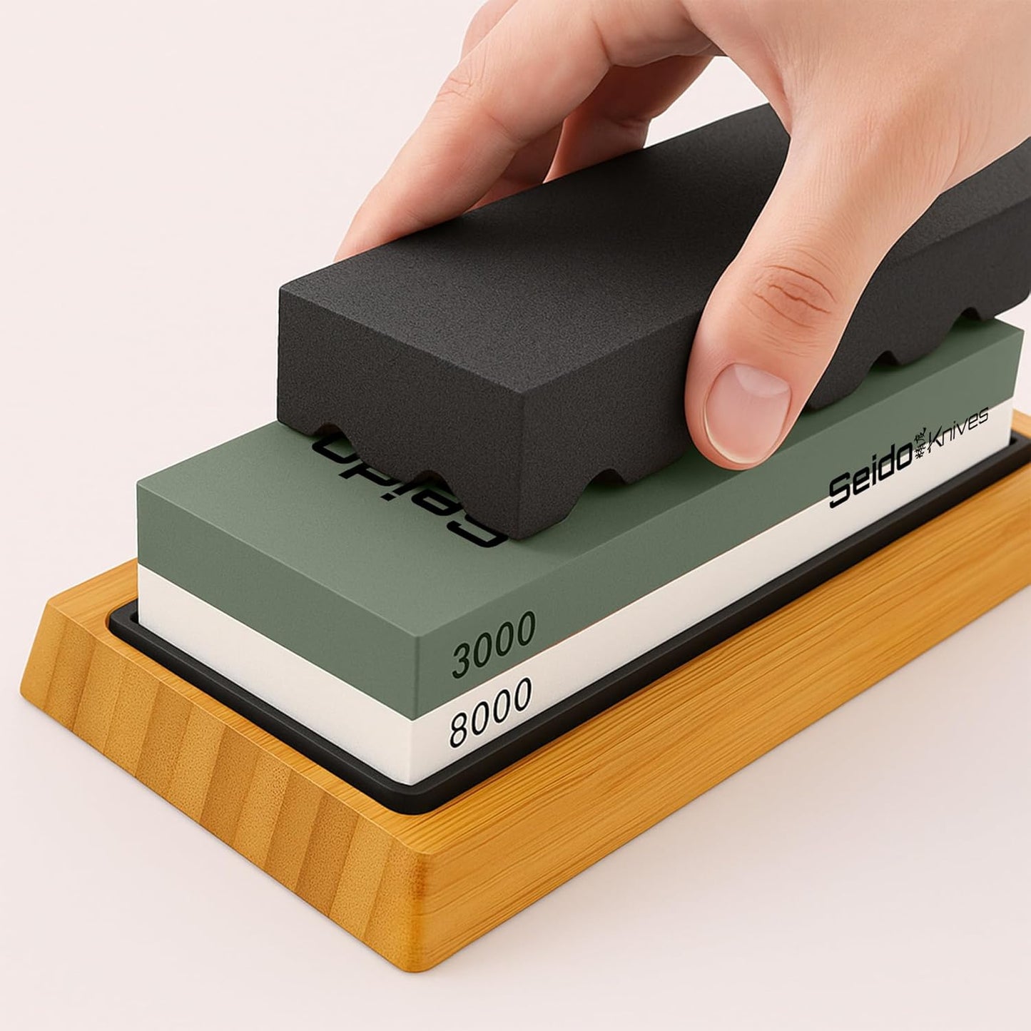 Professional Whetstone Set, Knife Sharpening Stone Kit Dual Grit Whetstone 400/1000 3000/8000 Knife Sharpener with Leather Strop