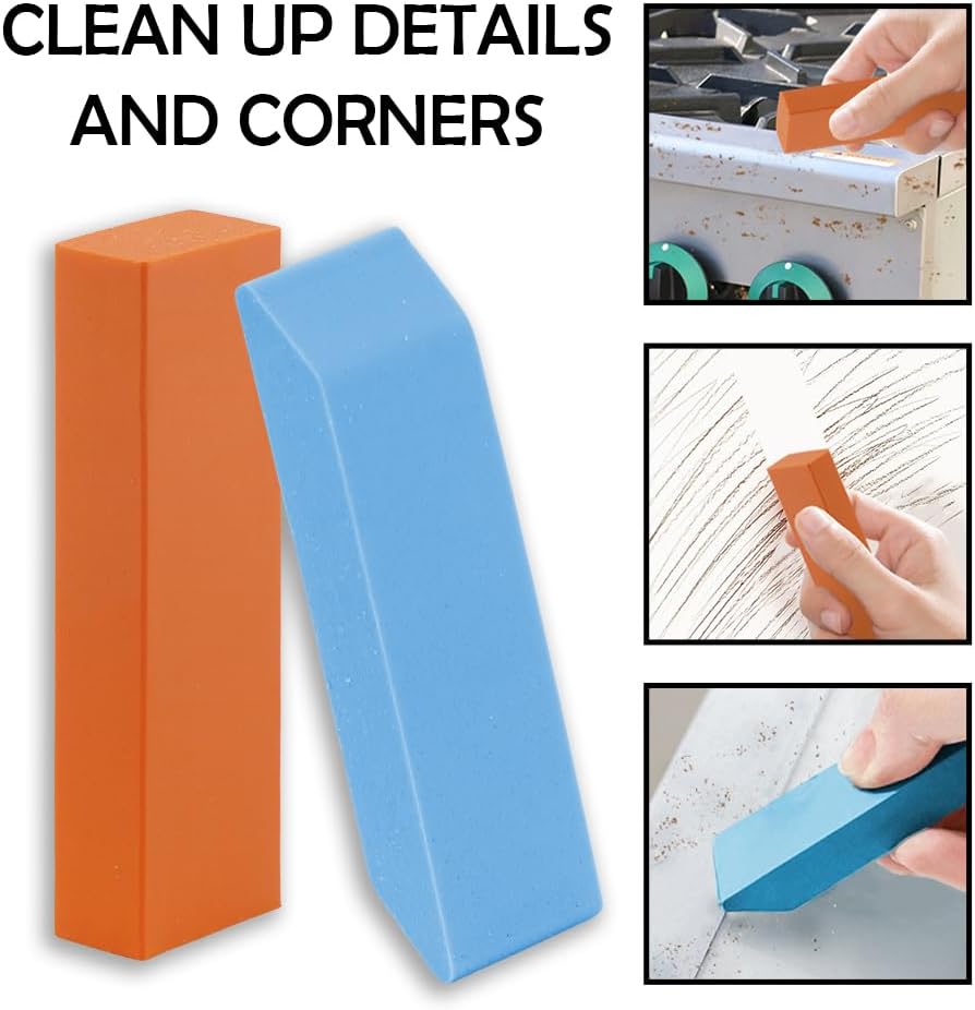 2 Pcs Stainless Steel Scratch Eraser, Stainless Steel Scratch Remover for Kitchen Bathroom Household Removing Water Stains and Rust