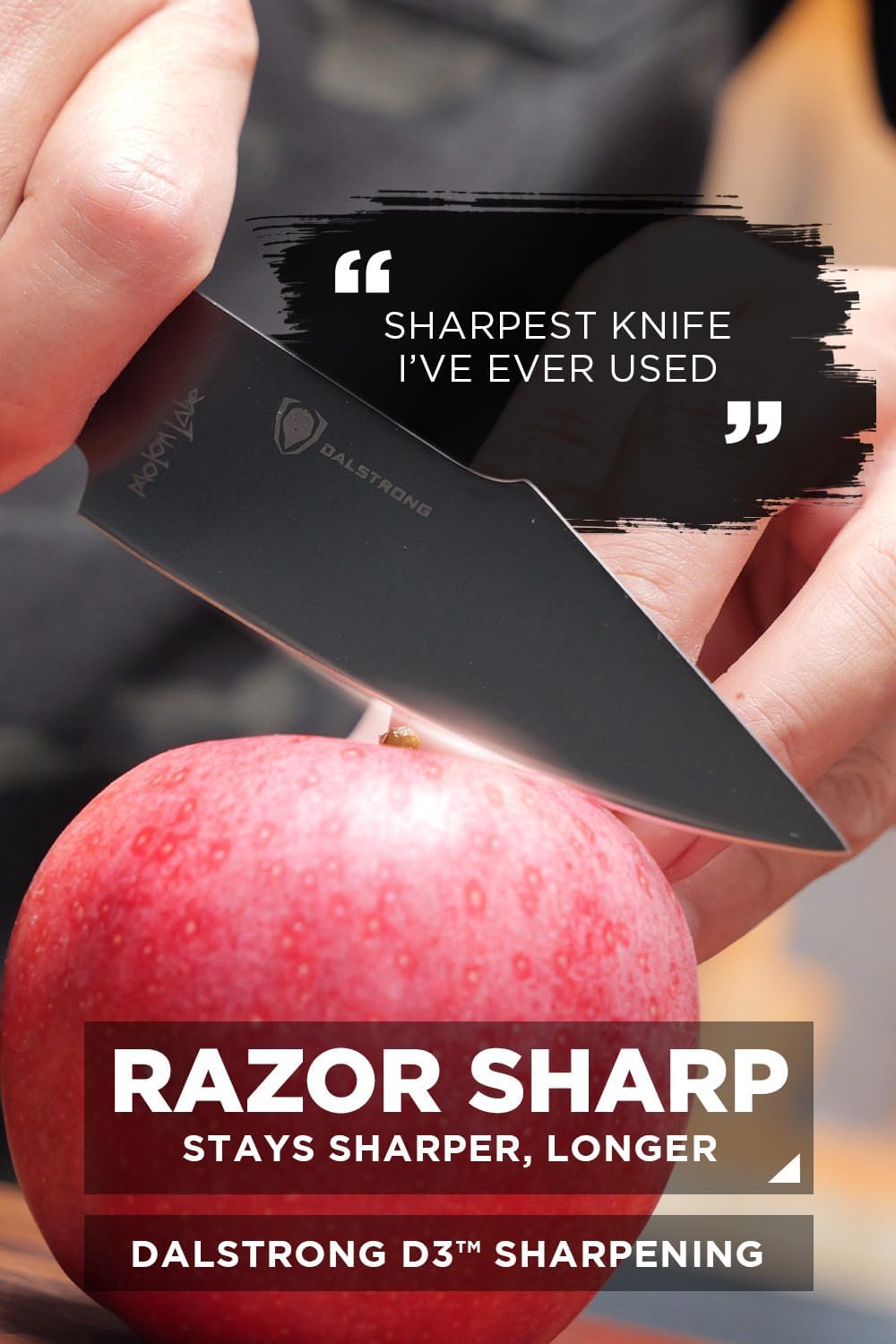 Chef Knife - 8 inch - Spartan Ghost Series - American Forged S35VN Powdered Steel Kitchen Knife - Maple & Red Resin Handle - Razor Sharp Cooking Knife -Sheath Included