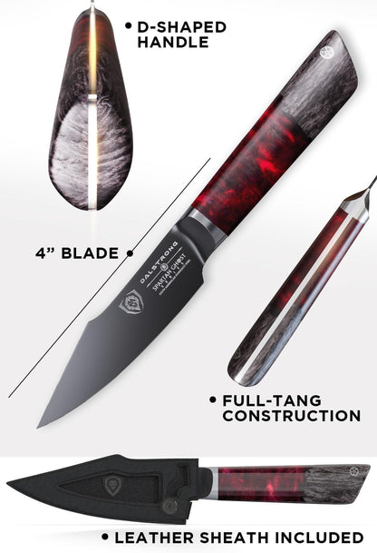 Chef Knife - 8 inch - Spartan Ghost Series - American Forged S35VN Powdered Steel Kitchen Knife - Maple & Red Resin Handle - Razor Sharp Cooking Knife -Sheath Included