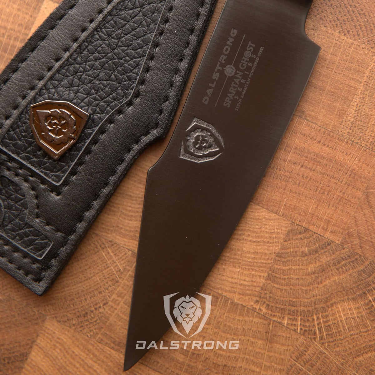 Chef Knife - 8 inch - Spartan Ghost Series - American Forged S35VN Powdered Steel Kitchen Knife - Maple & Red Resin Handle - Razor Sharp Cooking Knife -Sheath Included