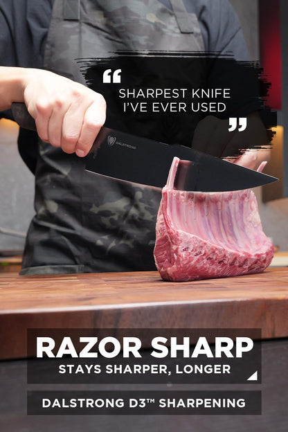 Chef Knife - 8 inch - Spartan Ghost Series - American Forged S35VN Powdered Steel Kitchen Knife - Maple & Red Resin Handle - Razor Sharp Cooking Knife -Sheath Included