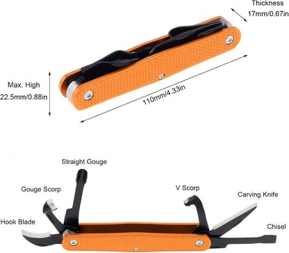 Traditional Folding Whittling Knife with 1.5in Detail Blade, Sawcut Handle, Nickel Silver Bolsters, Multi-Tool Portable Carving Tool Right Handed Carving Knife for Carving Camping EDC Outdoors