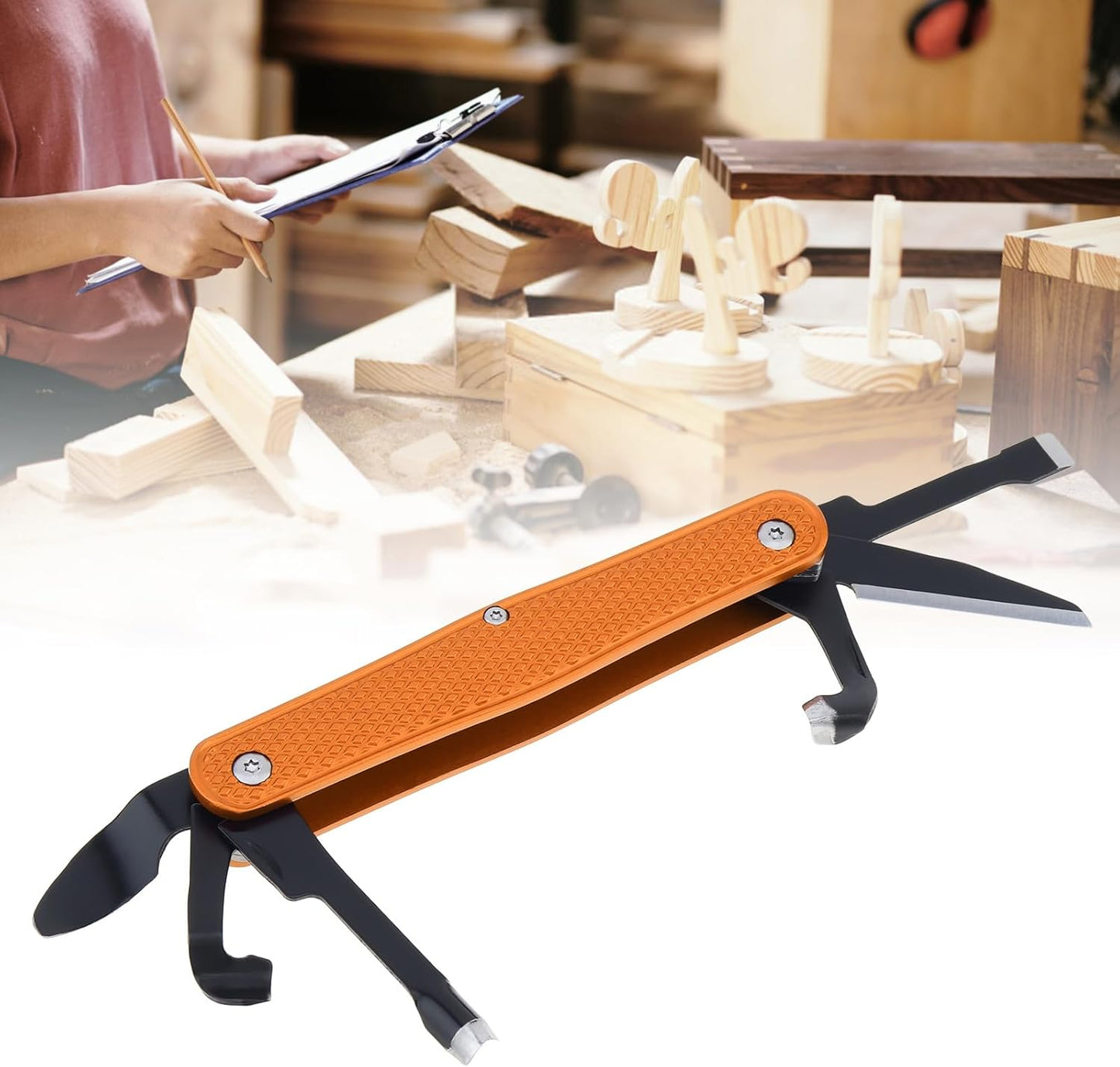 Traditional Folding Whittling Knife with 1.5in Detail Blade, Sawcut Handle, Nickel Silver Bolsters, Multi-Tool Portable Carving Tool Right Handed Carving Knife for Carving Camping EDC Outdoors