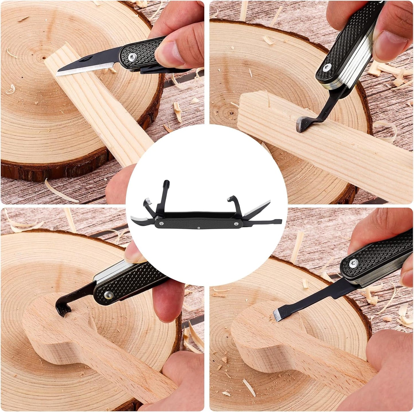Traditional Folding Whittling Knife with 1.5in Detail Blade, Sawcut Handle, Nickel Silver Bolsters, Multi-Tool Portable Carving Tool Right Handed Carving Knife for Carving Camping EDC Outdoors