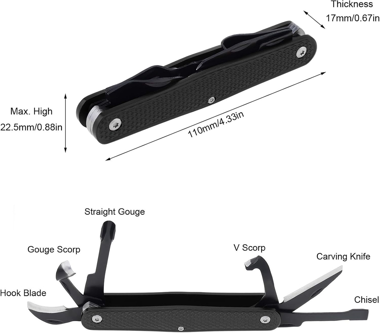 Traditional Folding Whittling Knife with 1.5in Detail Blade, Sawcut Handle, Nickel Silver Bolsters, Multi-Tool Portable Carving Tool Right Handed Carving Knife for Carving Camping EDC Outdoors