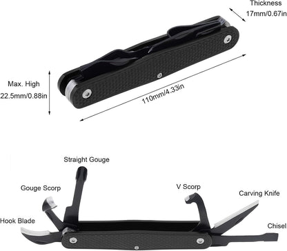 Traditional Folding Whittling Knife with 1.5in Detail Blade, Sawcut Handle, Nickel Silver Bolsters, Multi-Tool Portable Carving Tool Right Handed Carving Knife for Carving Camping EDC Outdoors