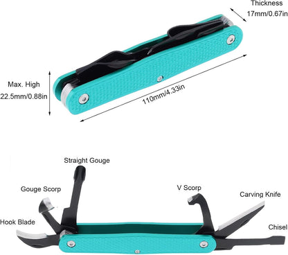 Traditional Folding Whittling Knife with 1.5in Detail Blade, Sawcut Handle, Nickel Silver Bolsters, Multi-Tool Portable Carving Tool Right Handed Carving Knife for Carving Camping EDC Outdoors