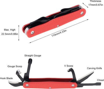 Traditional Folding Whittling Knife with 1.5in Detail Blade, Sawcut Handle, Nickel Silver Bolsters, Multi-Tool Portable Carving Tool Right Handed Carving Knife for Carving Camping EDC Outdoors