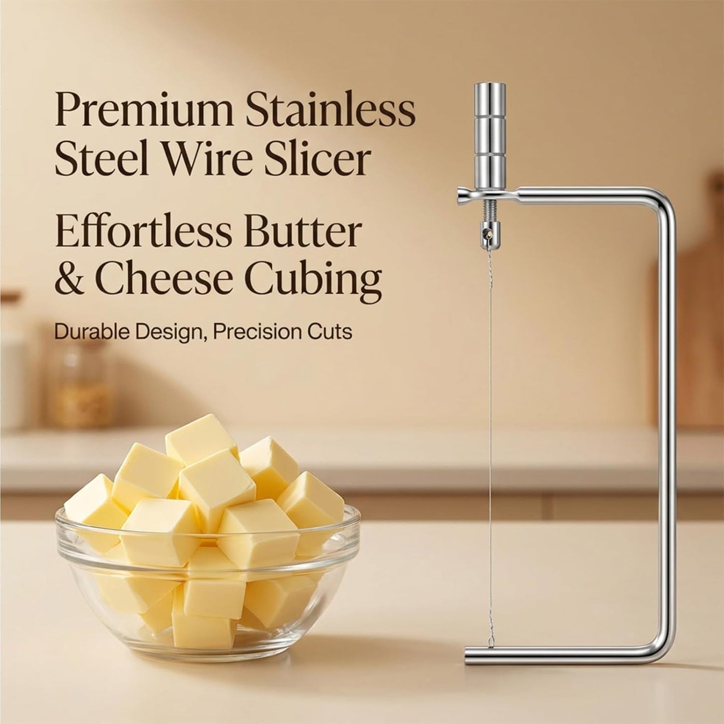 Portable Butter Slice Cheese Slicer Cheese Cutter | Stainless Steel Butter Slicer for Kitchen With 1 Extra Wire