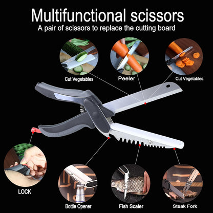 Vegetable Scissors Quick Release/Install Kitchen Shears Cutter for Food,carrot,cucumber,Veggie,Meat,Salad,Barbecue Come Apart Knife Dishwasher Safe