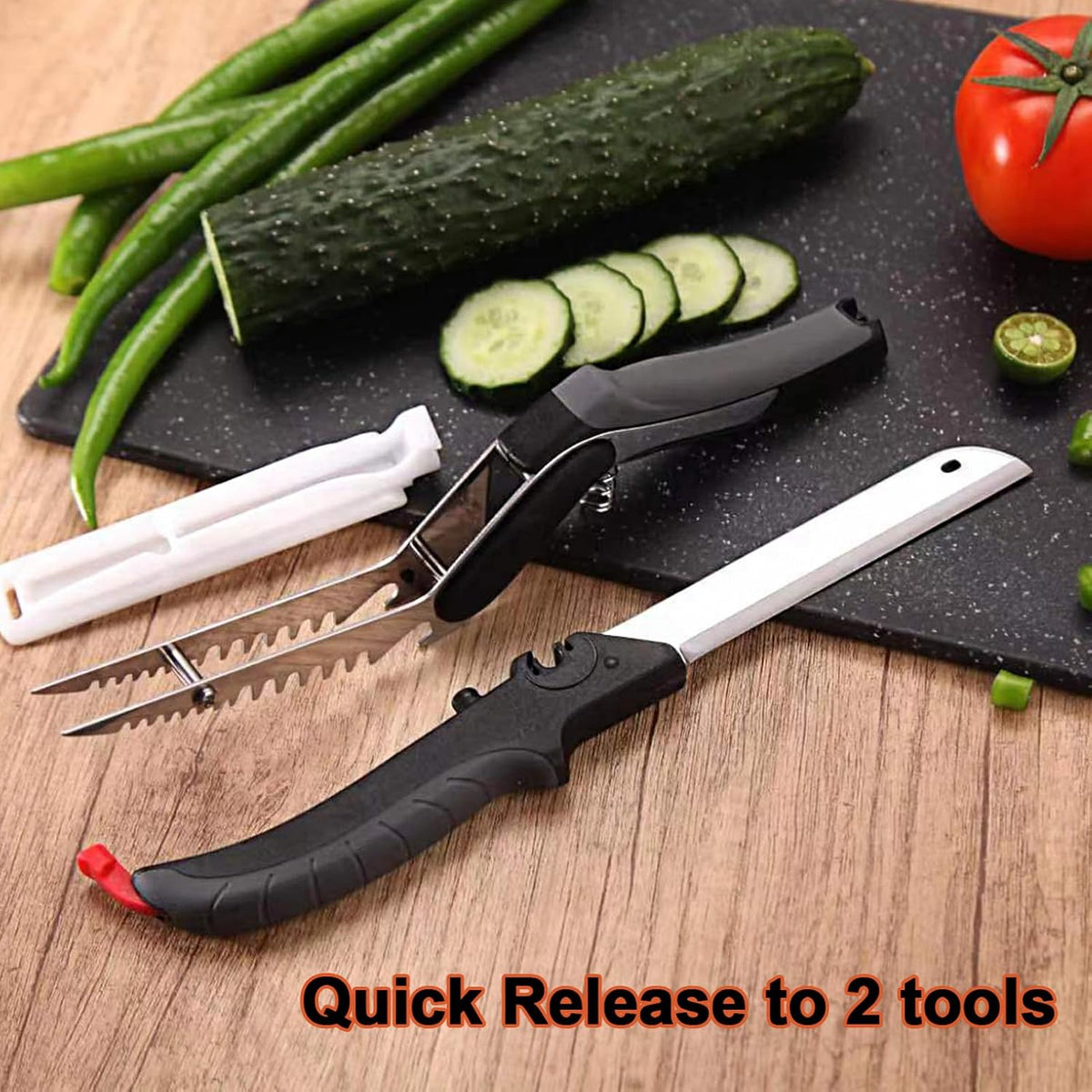 Vegetable Scissors Quick Release/Install Kitchen Shears Cutter for Food,carrot,cucumber,Veggie,Meat,Salad,Barbecue Come Apart Knife Dishwasher Safe