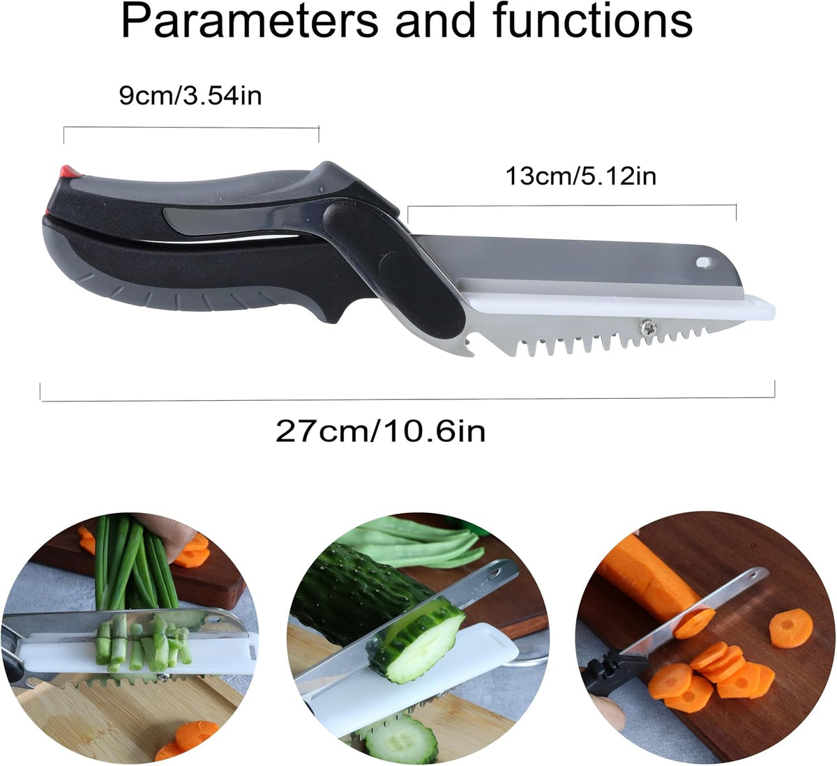 Vegetable Scissors Quick Release/Install Kitchen Shears Cutter for Food,carrot,cucumber,Veggie,Meat,Salad,Barbecue Come Apart Knife Dishwasher Safe