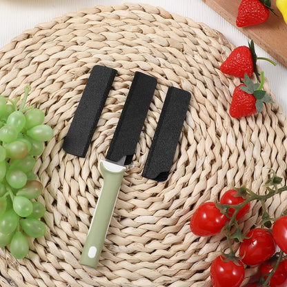 3 PCS Paring Knife Cover 3.5'' Paring Knife Sheath Fruit Knives Edge Guards Plastic Kitchen Blade Sheath Kit Covers with Felt Lining Blade Protectors (Black)