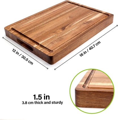 Bamboo Cutting Board Set for Kitchen, 4-Piece Labled Cuttingg Boards