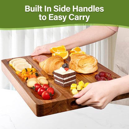 Bamboo Cutting Board Set for Kitchen, 4-Piece Labled Cuttingg Boards