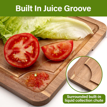 Bamboo Cutting Board Set for Kitchen, 4-Piece Labled Cuttingg Boards