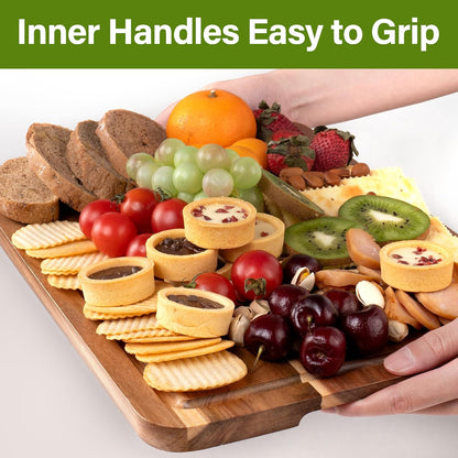 Bamboo Cutting Board Set for Kitchen, 4-Piece Labled Cuttingg Boards