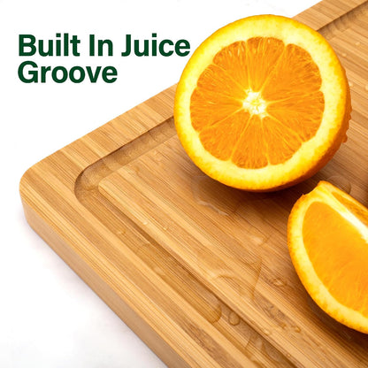 Bamboo Cutting Board Set for Kitchen, 4-Piece Labled Cuttingg Boards