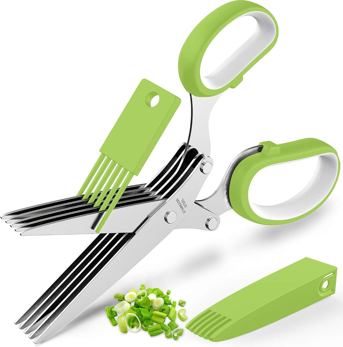 Herb Scissors with 5 Blades and Cover, New Kitchen Gadget 2026