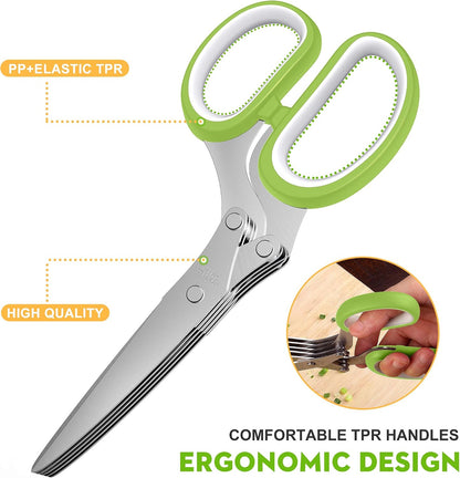 Herb Scissors with 5 Blades and Cover, New Kitchen Gadget 2026