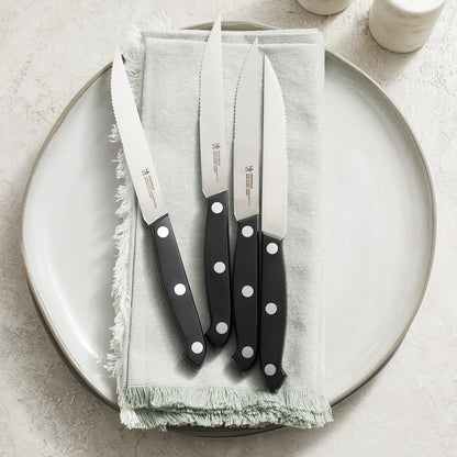 Solution Steak Knife Set of 8, Razor-Sharp, German Engineered | Informed by 100+ Years of Mastery. Dishwasher safe, Effortlessly Slice Through Meats