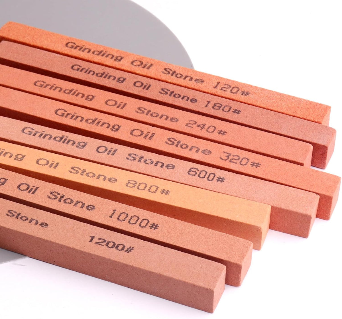 Sharpening Stone Set,8pcs Rectangular Sanding Sticks Knife White Corundum Oil Stone for Knife,Most DIY Bladed&Cutting Tool-120#,180#,240#,320#,600#,800#,1000#,1200#(5.91x0.47x0.47inch)