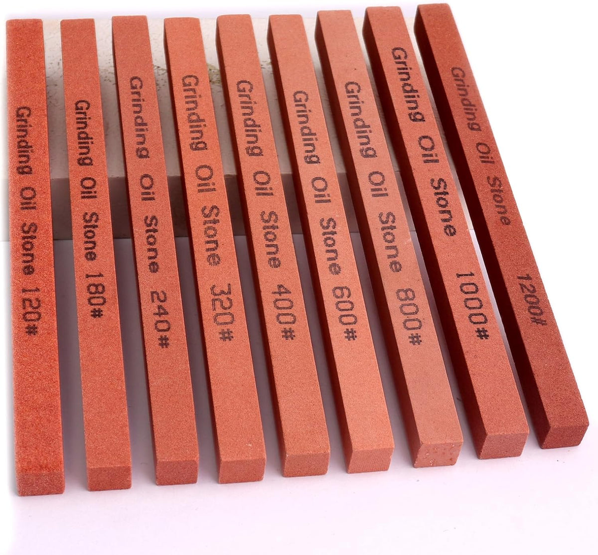 Sharpening Stone Set,8pcs Rectangular Sanding Sticks Knife White Corundum Oil Stone for Knife,Most DIY Bladed&Cutting Tool-120#,180#,240#,320#,600#,800#,1000#,1200#(5.91x0.47x0.47inch)