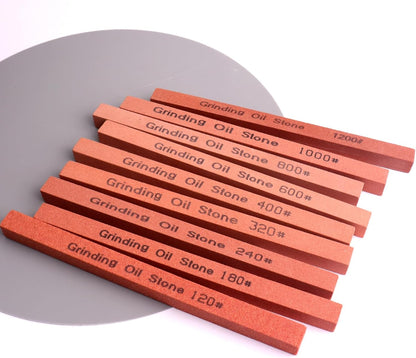 Sharpening Stone Set,8pcs Rectangular Sanding Sticks Knife White Corundum Oil Stone for Knife,Most DIY Bladed&Cutting Tool-120#,180#,240#,320#,600#,800#,1000#,1200#(5.91x0.47x0.47inch)