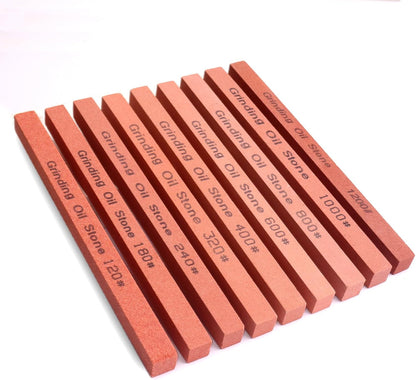 Sharpening Stone Set,8pcs Rectangular Sanding Sticks Knife White Corundum Oil Stone for Knife,Most DIY Bladed&Cutting Tool-120#,180#,240#,320#,600#,800#,1000#,1200#(5.91x0.47x0.47inch)