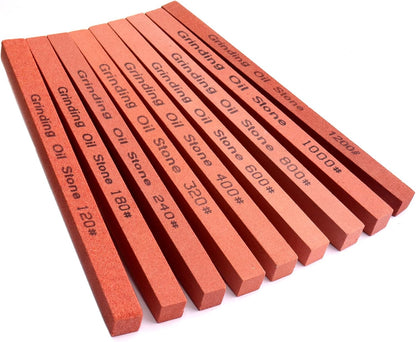 Sharpening Stone Set,8pcs Rectangular Sanding Sticks Knife White Corundum Oil Stone for Knife,Most DIY Bladed&Cutting Tool-120#,180#,240#,320#,600#,800#,1000#,1200#(5.91x0.47x0.47inch)