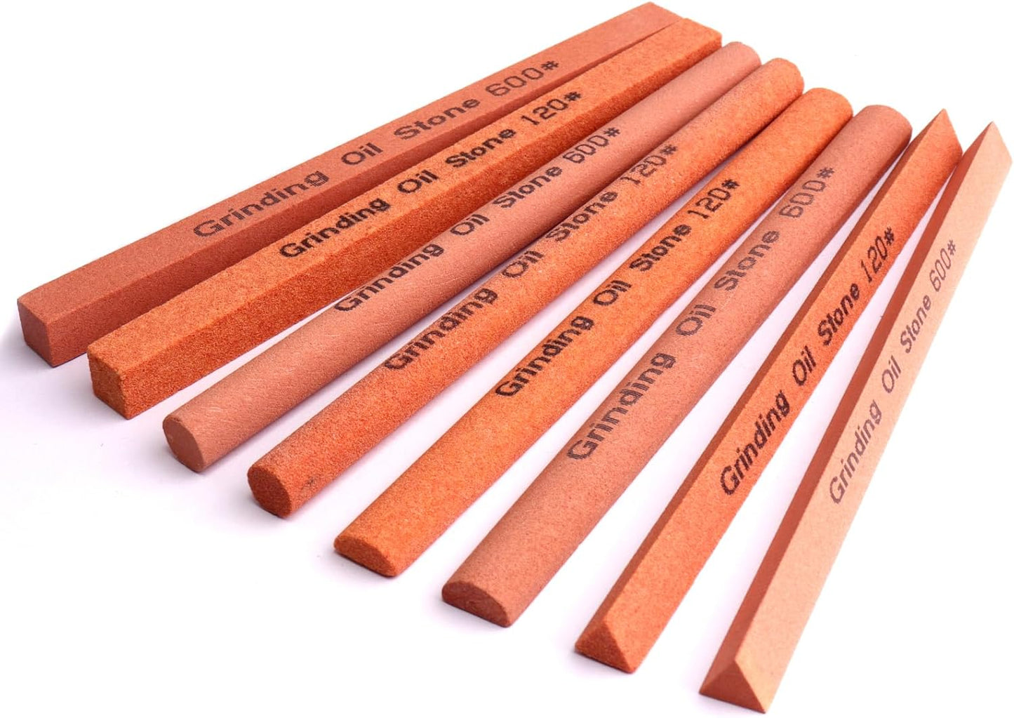 Sharpening Stone Set,8pcs Rectangular Sanding Sticks Knife White Corundum Oil Stone for Knife,Most DIY Bladed&Cutting Tool-120#,180#,240#,320#,600#,800#,1000#,1200#(5.91x0.47x0.47inch)