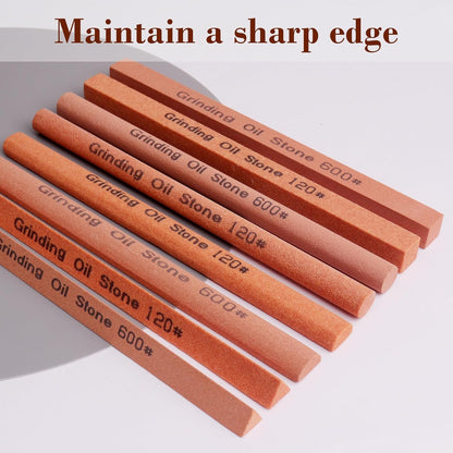 Sharpening Stone Set,8pcs Rectangular Sanding Sticks Knife White Corundum Oil Stone for Knife,Most DIY Bladed&Cutting Tool-120#,180#,240#,320#,600#,800#,1000#,1200#(5.91x0.47x0.47inch)
