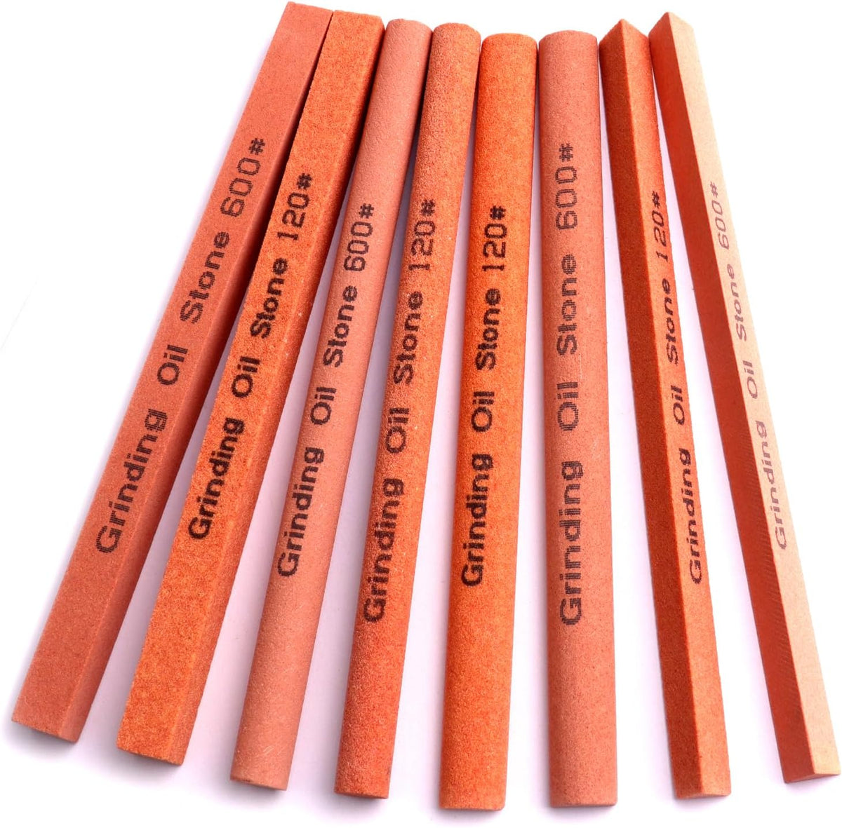 Sharpening Stone Set,8pcs Rectangular Sanding Sticks Knife White Corundum Oil Stone for Knife,Most DIY Bladed&Cutting Tool-120#,180#,240#,320#,600#,800#,1000#,1200#(5.91x0.47x0.47inch)