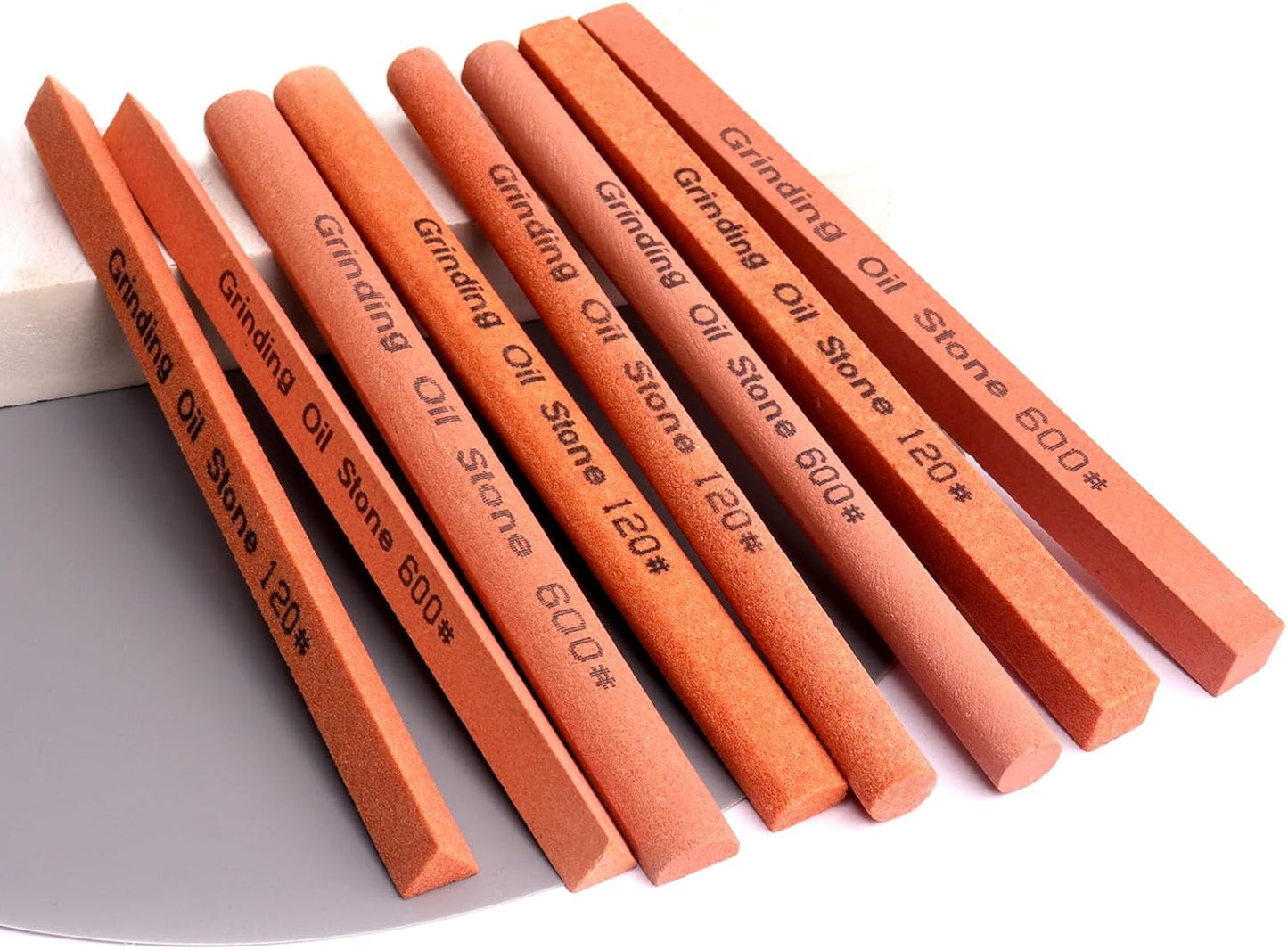 Sharpening Stone Set,8pcs Rectangular Sanding Sticks Knife White Corundum Oil Stone for Knife,Most DIY Bladed&Cutting Tool-120#,180#,240#,320#,600#,800#,1000#,1200#(5.91x0.47x0.47inch)