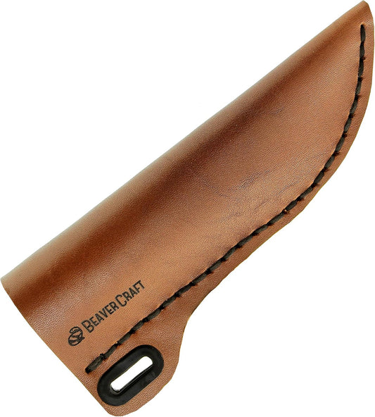 Knife Leather Sheath SH1 6" x 2.4" - Genuine Leather Case for Fixed Blade Knives - Brown Knife Sheath - Knives Holster Fits up to 3.5"