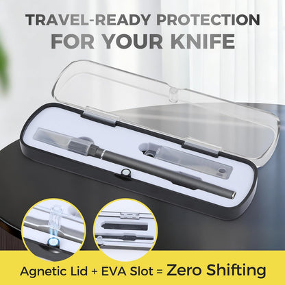 Exacto Knife Set, 12 Pcs Precision Craft Knife Kit with Aluminum Handle (Preloaded Blade), 10 Sharp #11 Hobby Knife Blades, Storage Case – for Paper, Foam, Plastic, Leather, Wood
