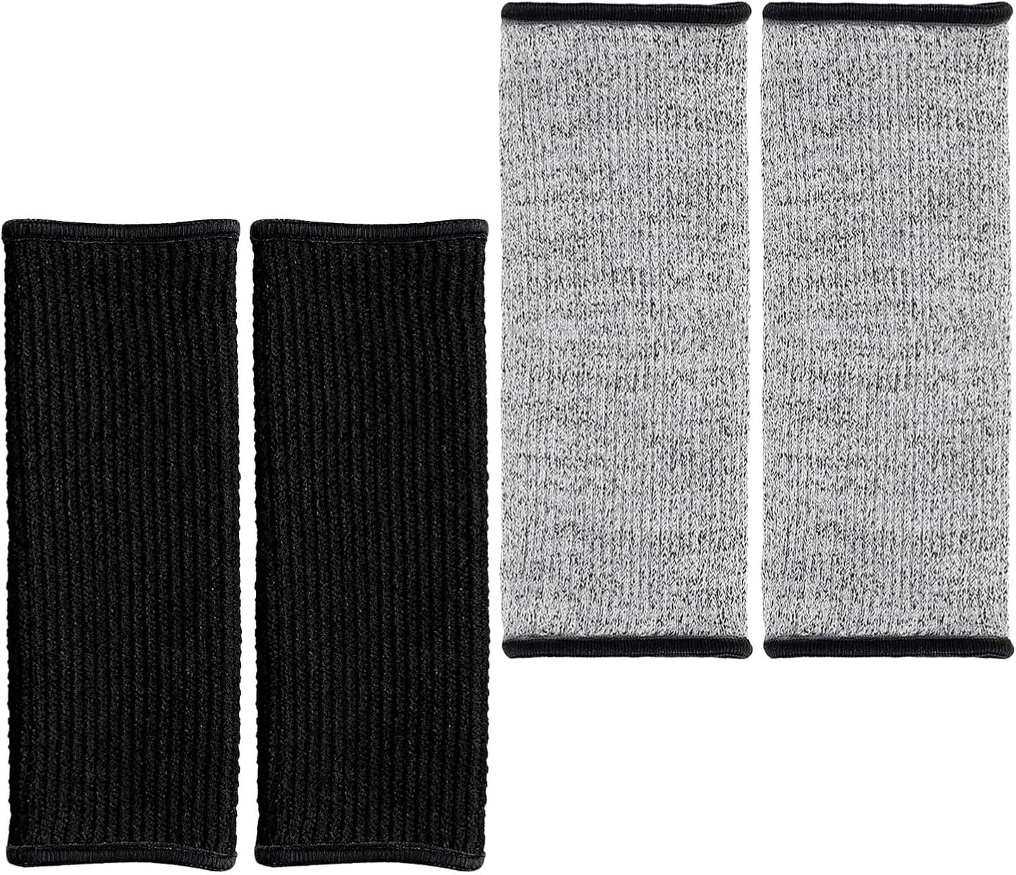 Cut Resistant Forearm Guards Protective Sleeves for Men Women, Thin Skin Puncture Resistant Arm Guards, Gardening Kitchen Work Safety 2 Pairs (gray Black)