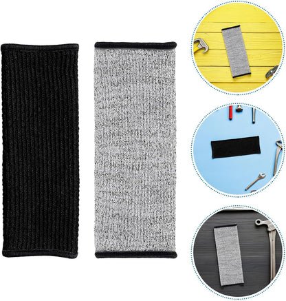 Cut Resistant Forearm Guards Protective Sleeves for Men Women, Thin Skin Puncture Resistant Arm Guards, Gardening Kitchen Work Safety 2 Pairs (gray Black)