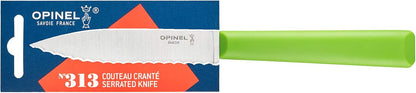 Les Essentials+ No. 313 Serrated Paring Knife, Corrosion Resistant + Dishwasher Safe, Made in France, Blue