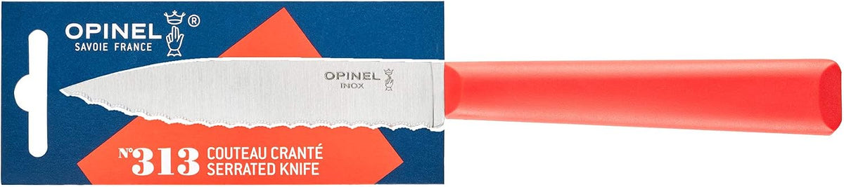 Les Essentials+ No. 313 Serrated Paring Knife, Corrosion Resistant + Dishwasher Safe, Made in France, Blue