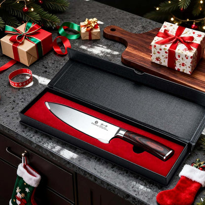 Chef Knife 8 Inch, Professional Kitchen Knife in Japanese HC Steel, Super Sharp Knife With Ergonomic Handle, Cooking Knife With Gift Box, Kitchen Gadgets, Best Gifts for Family and Friends
