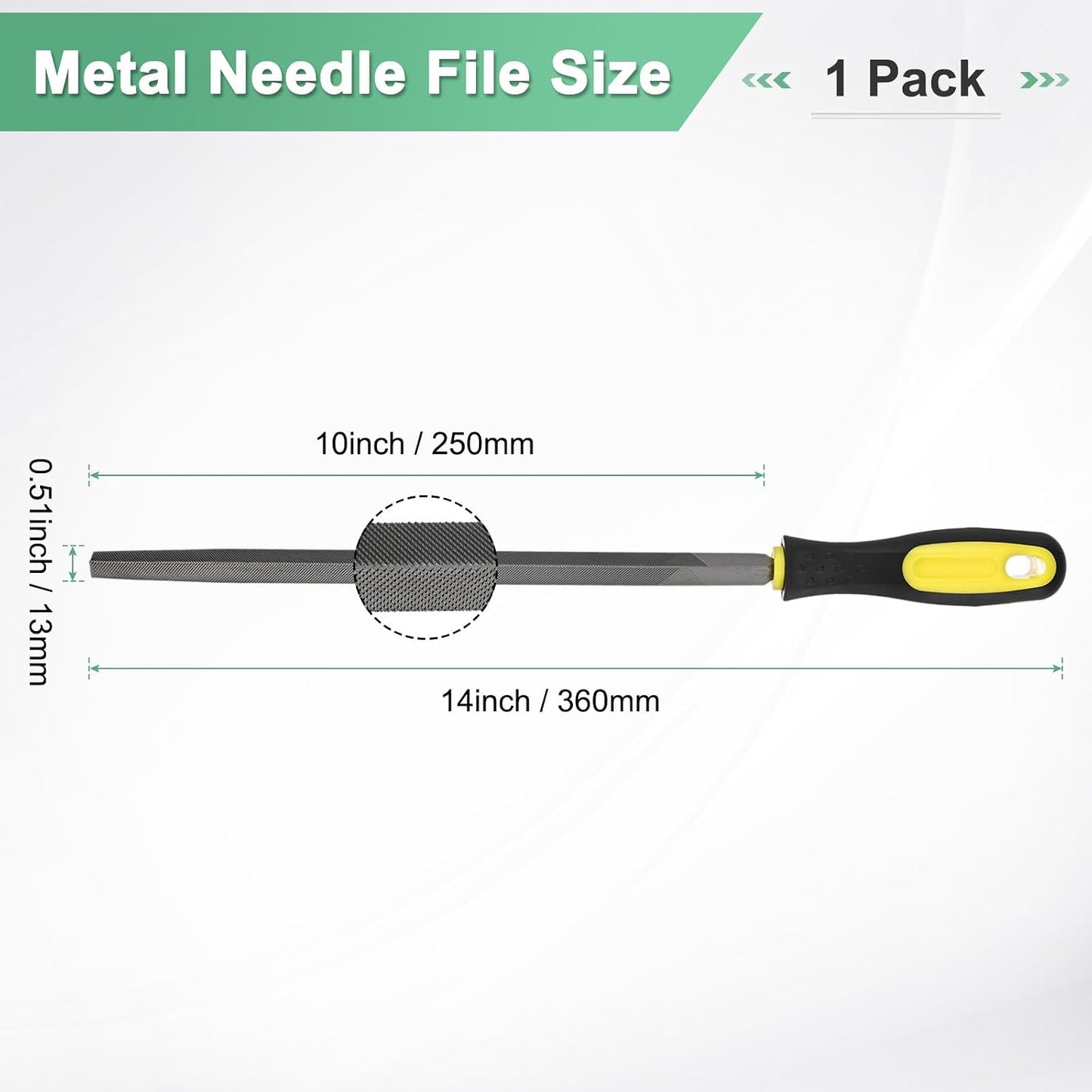 Triangular Metal File 10 Inch, High Carbon Steel Diamond Hand W PVC Grip Handle for Wood/Metal/Ceramic/Glass/Stone/Jewelry/Tile/Model/DIY/Sharpening File