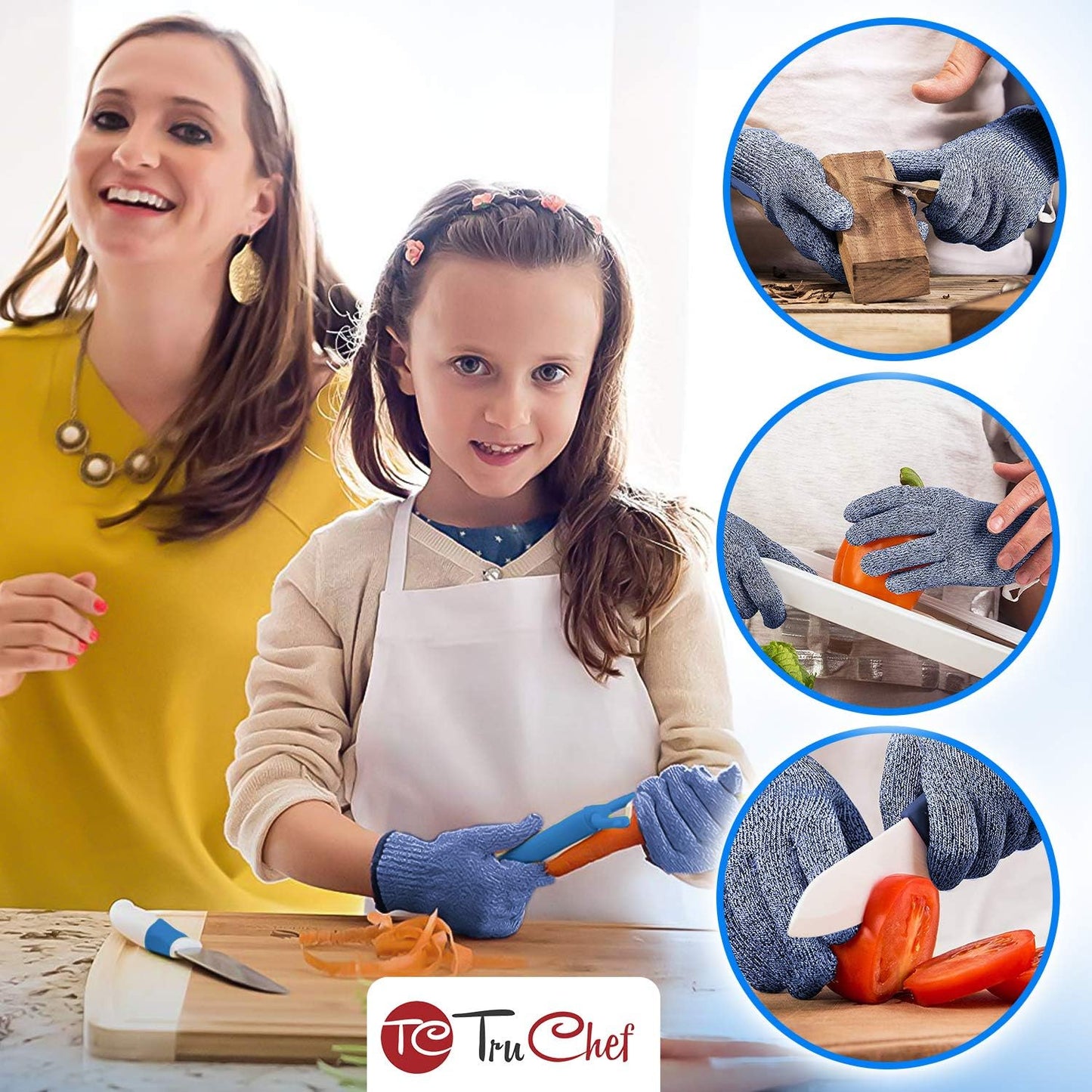 Kids Cut Resistant Gloves | Level 5 Safety for Cooking, Gardening & Whittling | Real Kitchen Protection for Kids